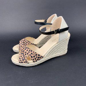 Nine West Joydyn Espadrille Wedge Sandals Cheetah